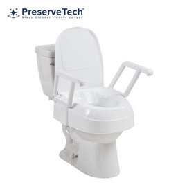 Universal Raised Toilet Seat with Arms and Lid
